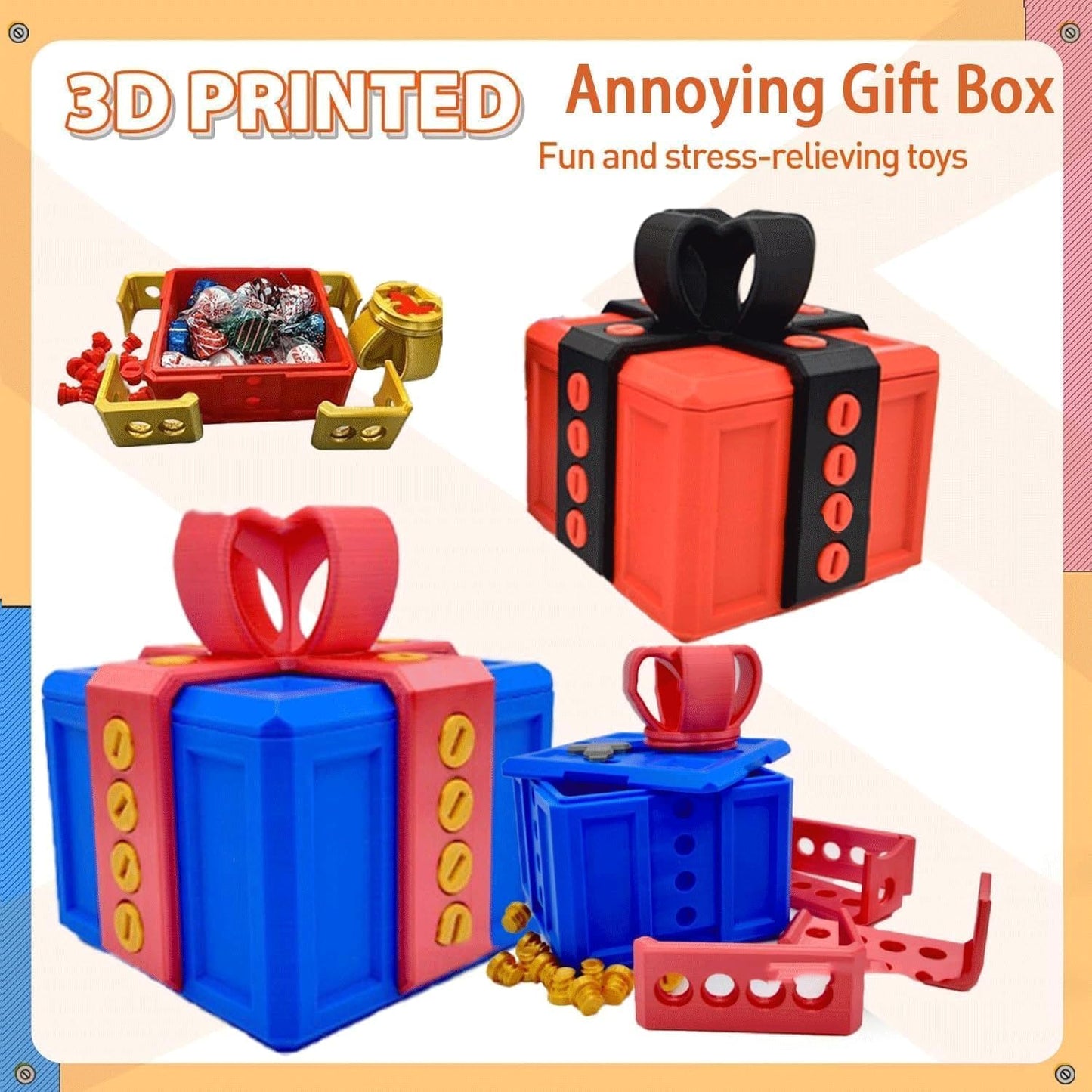 ๐ 3D Printed Annoying Gift Box Ornaments ๐ - Ideal for Pranks and Mischief!